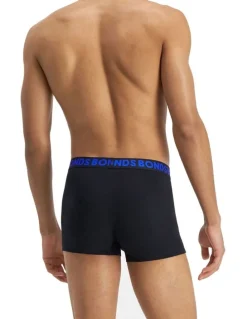 Bonds Everyday Plain Trunks 3 Pack in Black