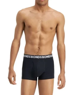 Bonds Everyday Plain Trunks 3 Pack in Black