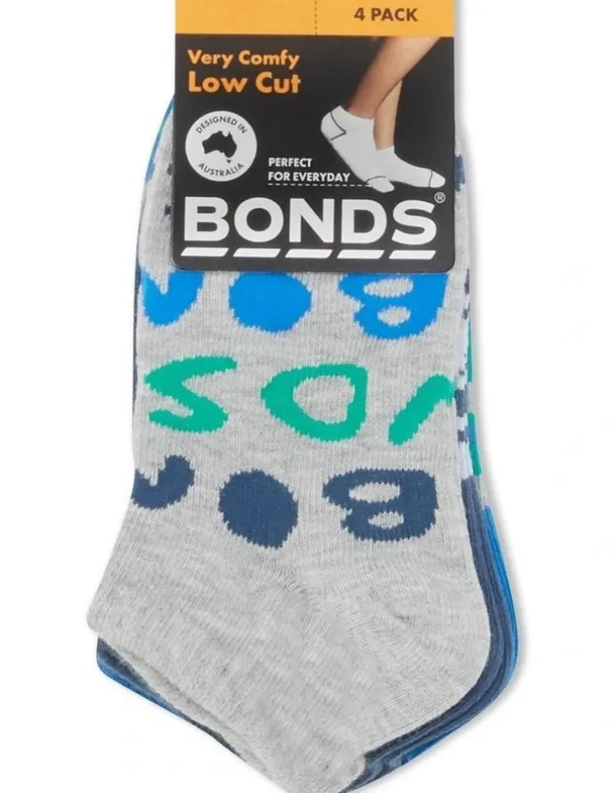 Bonds Fashion Low Cut Socks 4 Pack in Blue