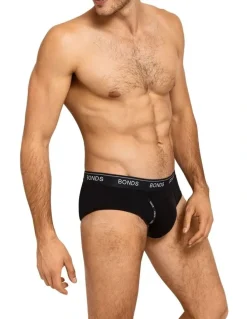 Bonds Guyfront Briefs 3 Pack in Black