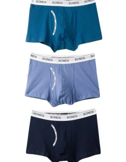 Bonds Guyfront Trunk 3 Pack in Black, Blue, and Teal