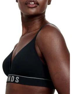 Bonds Hot Heritage Rib Wirefree T Shirt Bra in Black