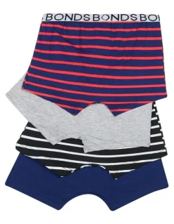 Bonds Kids Cotton Trunk 4 Pack in Blue/Red