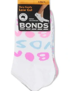 Bonds Kids Fashion Low Cut Socks 4 Pack in Multi