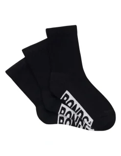 Bonds Kidso Logo Cushioned Crew Socks 3 Pack in Black