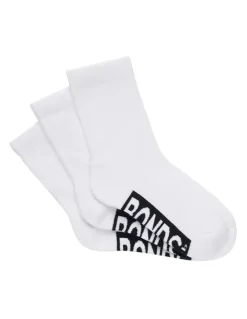 Bonds Kidso Logo Cushioned Crew Socks 3 Pack in White