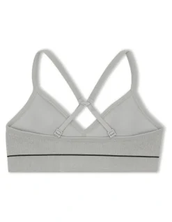 Bonds Kids Retro Rib Contour Crop Top in New Grey Marle