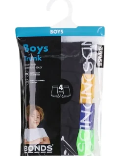 Bonds Kids Trunk 4 Pack in Black