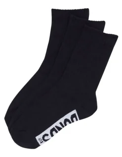 Bonds Logo Cushioned Crew Socks 3 Pack in Navy
