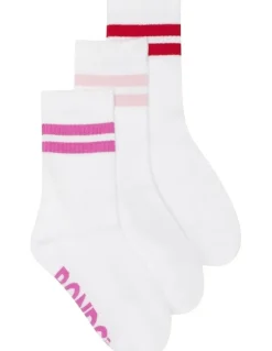 Bonds Logo Cushioned Stripe Crew Socks 3 Pack in Multi