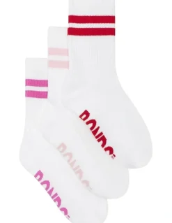Bonds Logo Cushioned Stripe Crew Socks 3 Pack in Multi