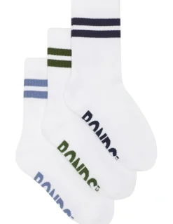 Bonds Logo Cushioned Stripe Crew Socks 3 Pack in Multi