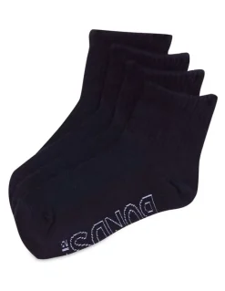 Bonds Logo Light Quarter Crew Socks 4 Pack in School Navy