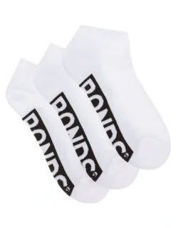 Bonds Mens Logo Cushioned Low Cut Socks 3 Pack in White