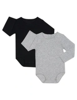 Bonds Organic Bodysuit 2 Pack in Grey Marle
