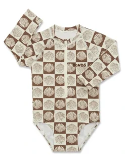 Bonds Swim Long Sleeve One Piece in Beige