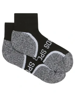 Bonds Ultimate Comfort Socks 1/4 Crew 3 Pack in Black