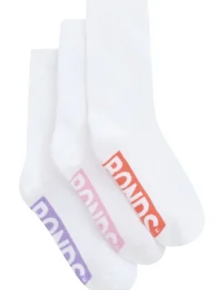Bonds Womens Logo Cushioned Crew Socks 3 Pack in Pack 03