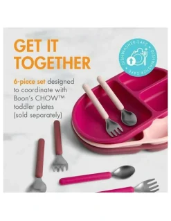 BOON Chow Stainless Steel Utensils (18 Months+) 6 Pieces in Multi