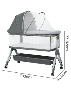 BoPeep Baby Cot Bed Crib Newborn in Grey