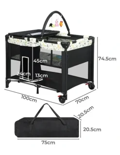BoPeep Baby Cot Bed in Black