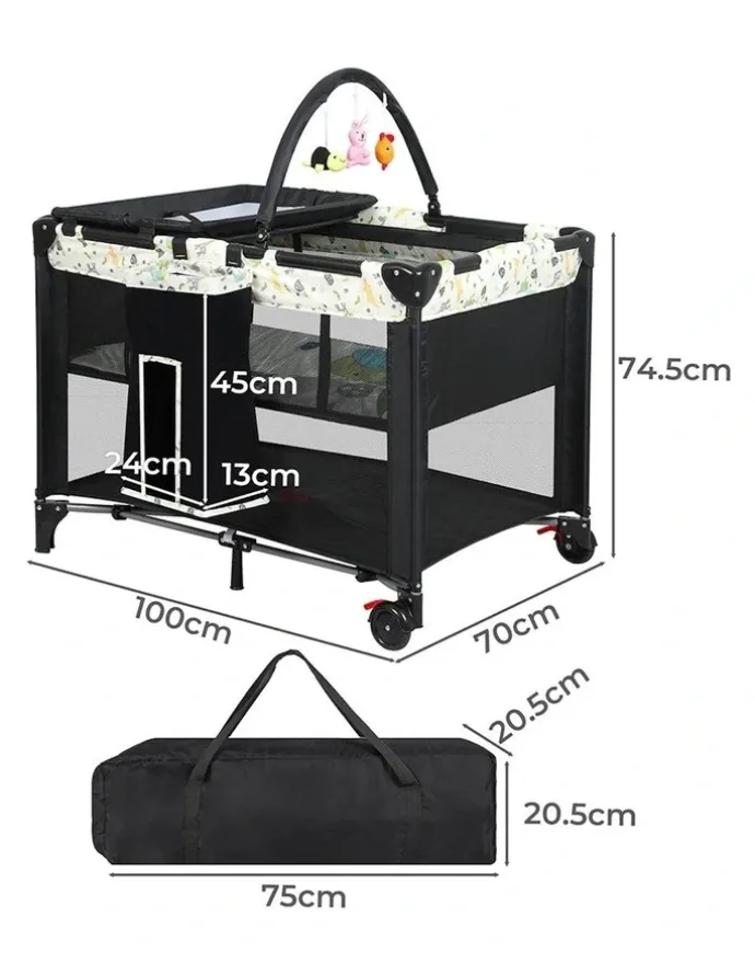 BoPeep Baby Cot Bed in Black