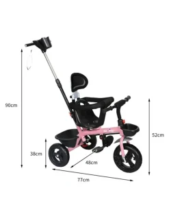 BoPeep Baby Walker Tricycle Ride On in Black/Pink
