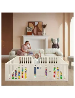 Bopeep BoPeep Kids Playpen Baby Safety Gate Toddler Fence Child Play Game Toy 24 Grey