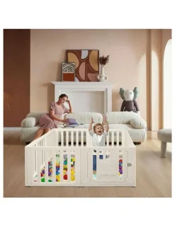 Bopeep Bopeep Kids Playpen Baby Safety Gate With Lock Toddler Play Game Toy 10 Panel