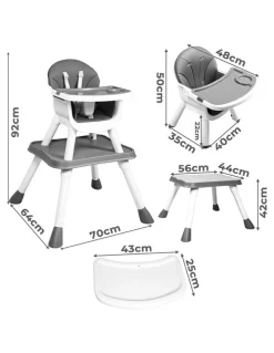 BoPeep High Chair 8-in-1 And Trays Table in Grey