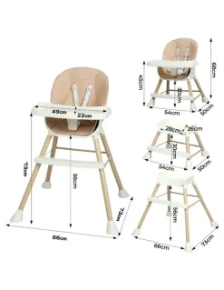 BoPeep 6-In-1 High Chair And Trays in Pink
