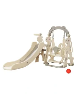 BoPeep Kid 4-in-1 Slide Swing Basketball Hoop Set