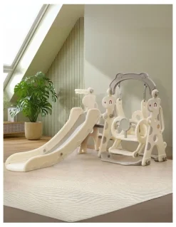 BoPeep Kid 4-in-1 Slide Swing Basketball Hoop Set