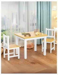 BoPeep Kids Table and Chairs Set 3 Pieces in White