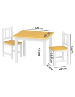 BoPeep Kids Table and Chairs Set 3 Pieces in White