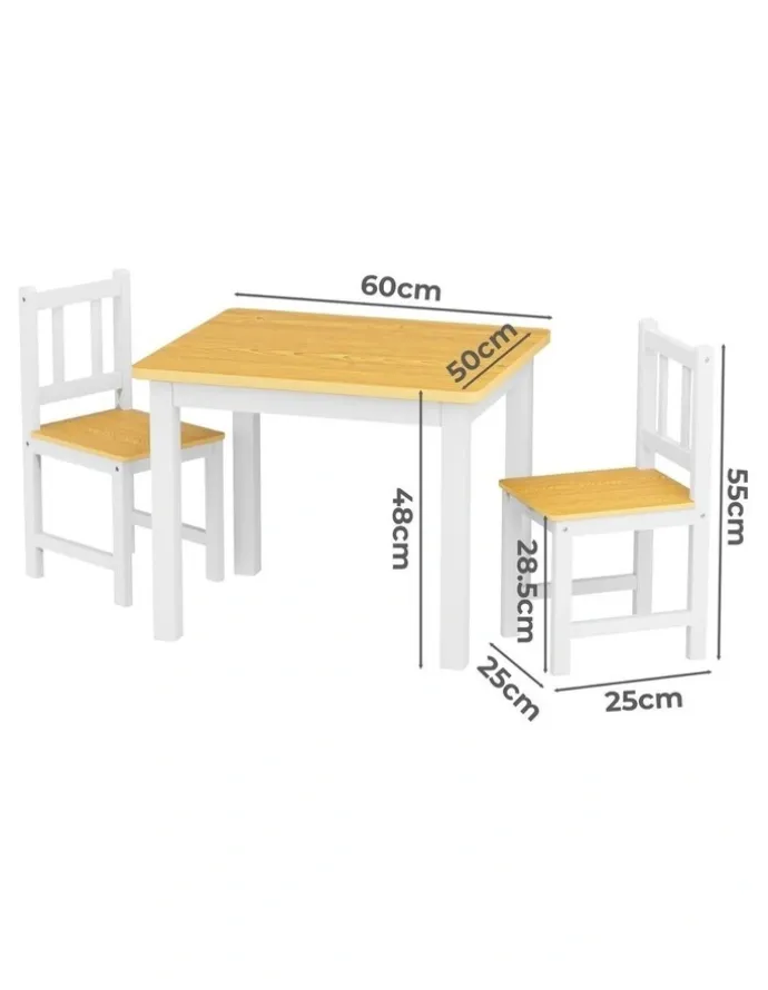 BoPeep Kids Table and Chairs Set 3 Pieces in White