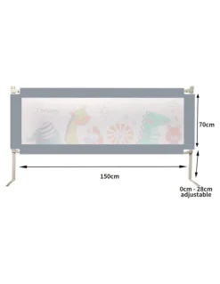 BoPeep Single Adjustable Folding Safety Bed Rail in Grey