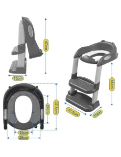 BoPeep Toilet Seat with Ladder in Grey