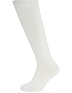 Boutique Retailer Cotton Plain Knee High School Socks 1 Pair in White