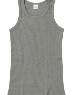 Boutique Retailer Thermal Cotton Sleeveless Singlet Top in Grey