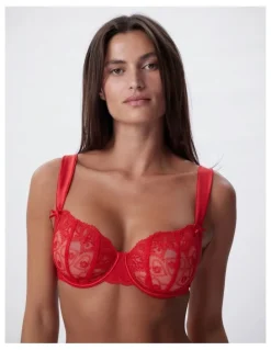 Bras N Things Bras N Things Enchanted Racing Hearts Balconette Bra in Red