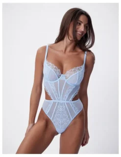 Bras N Things Bras N Things Seraphine Bodysuit Sleeveless (Cupped) in Blue