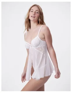 Bras N Things Bras N Things Seraphine Babydoll & String Set in Ivory