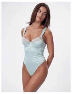 Bras N Things Bras N Things Simone Bodysuit in Light Green