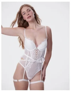Bras N Things Bras N Things Vamp One Night Only Push Up Bodysuit in Ivory