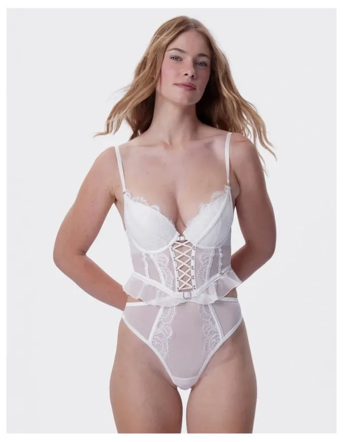Bras N Things Bras N Things Vamp One Night Only Push Up Bodysuit in Ivory