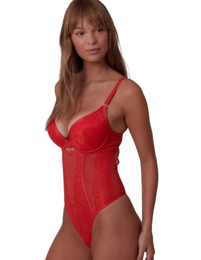 Bras N Things Imogen Push Up Bodysuit in Flame