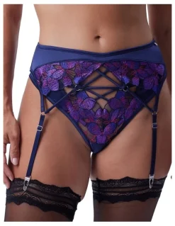 Bras N Things Vamp Follow My Lead Suspender in Navy