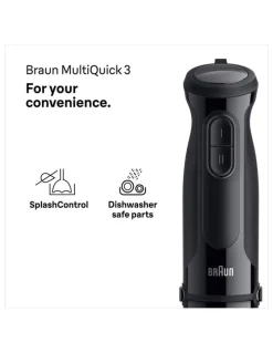 Braun Multi Quick 3 Hand Blender MQ30202MBK in Black
