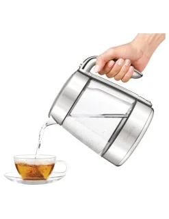 Breville The Crystal Luxe Glass Kettle in Brushed Stainless Steel BKE765BSS4JAN1